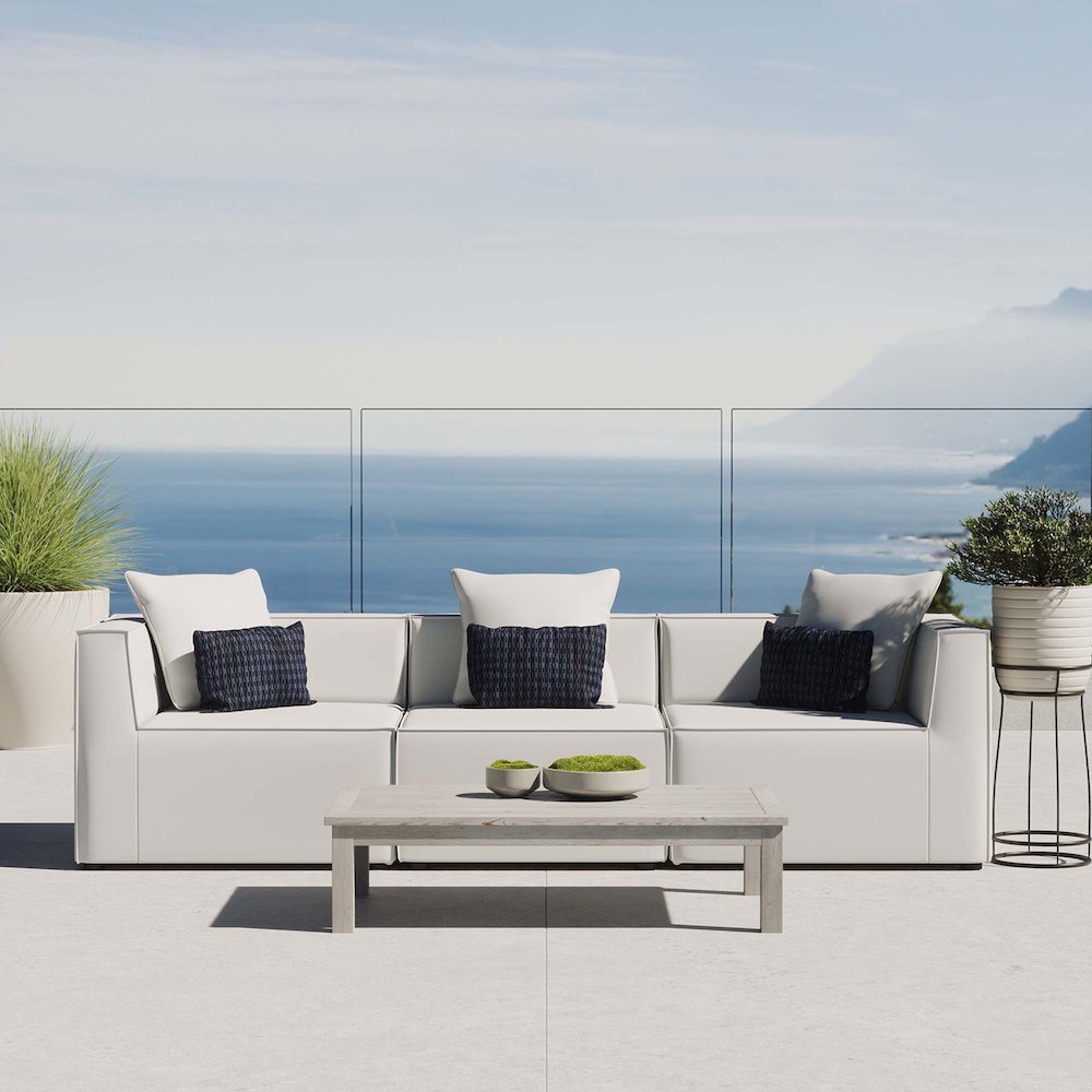 Saybrook 3-Piece Outdoor Patio Upholstered Sectional Sofa. Picture 10