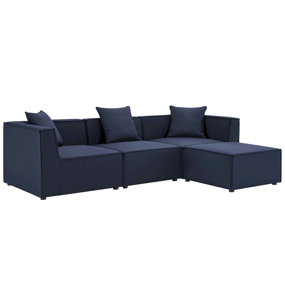 Saybrook 4-Piece Outdoor Patio Upholstered Sectional Sofa. Picture 1