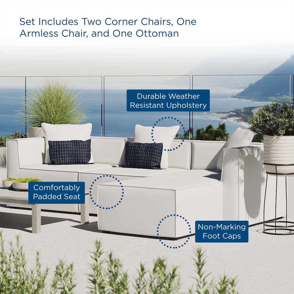 Saybrook 4-Piece Outdoor Patio Upholstered Sectional Sofa. Picture 12