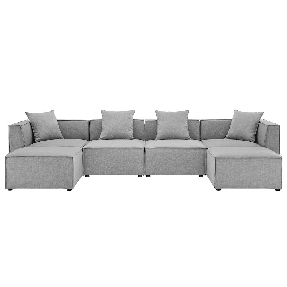 Saybrook 6-Piece Outdoor Patio Upholstered Sectional Sofa. Picture 1