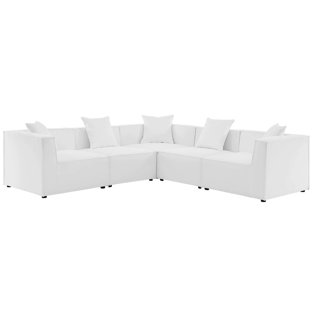 Saybrook 5-Piece Outdoor Patio Upholstered Sectional Sofa. Picture 1