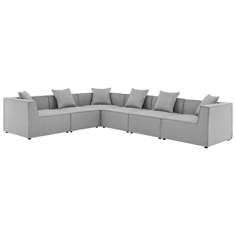 Saybrook 6-Piece Outdoor Patio Upholstered Sectional Sofa. Picture 1