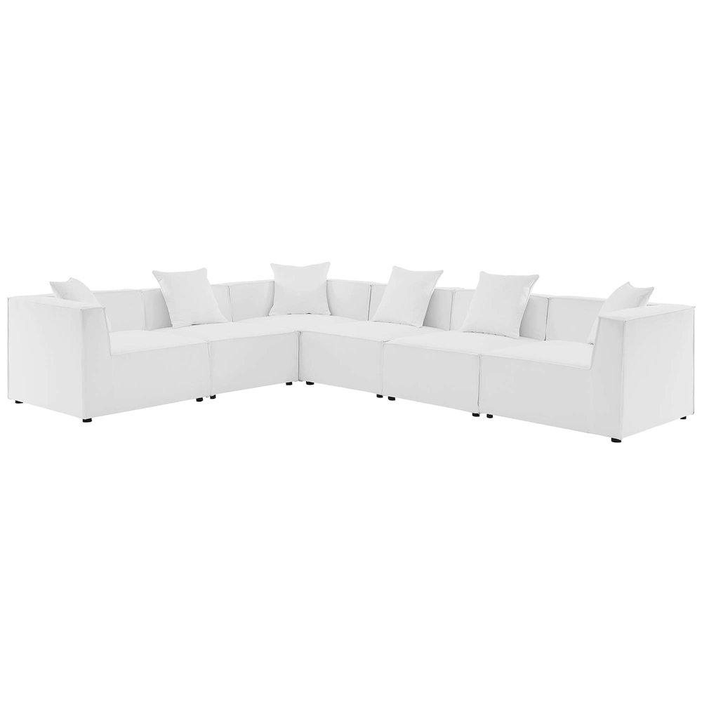 Saybrook 6-Piece Outdoor Patio Upholstered Sectional Sofa. Picture 1