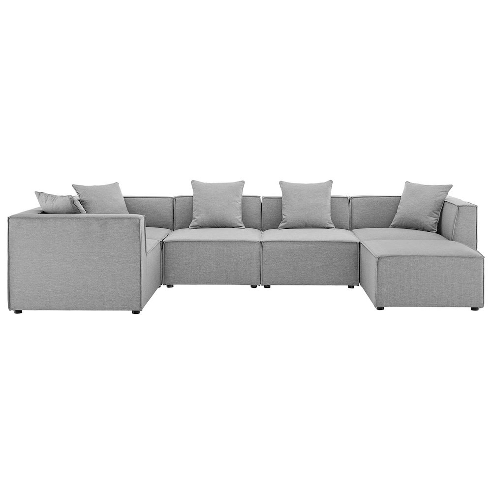Saybrook 6-Piece Outdoor Patio Upholstered Sectional Sofa. Picture 1