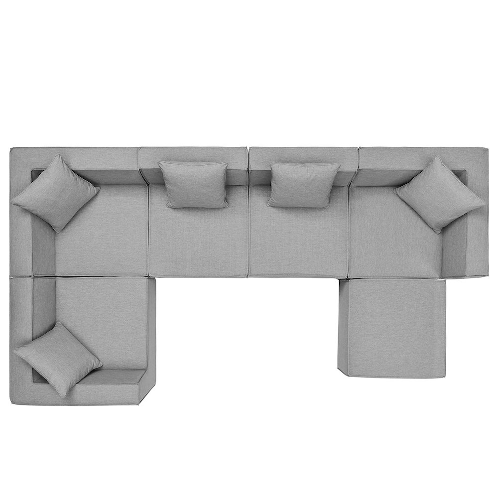 Saybrook 6-Piece Outdoor Patio Upholstered Sectional Sofa. Picture 2