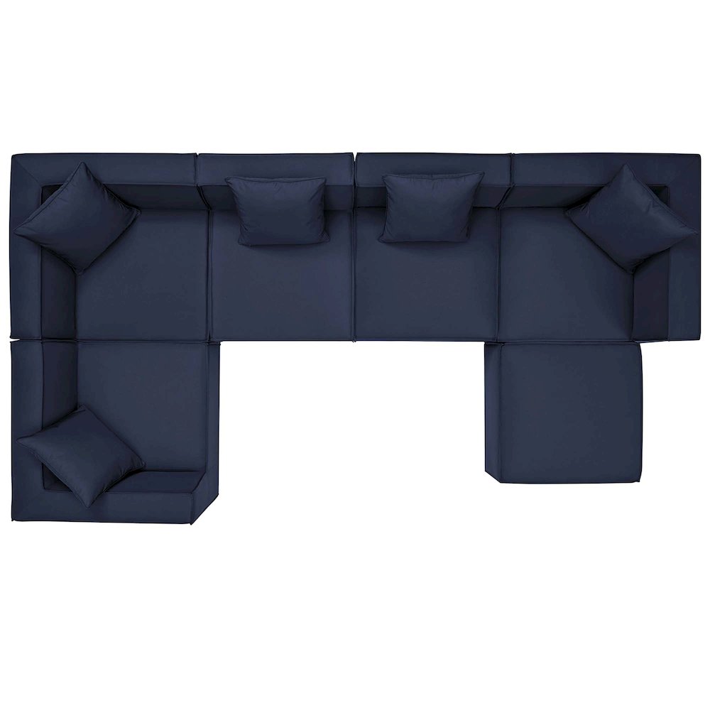 Saybrook 6-Piece Outdoor Patio Upholstered Sectional Sofa. Picture 2