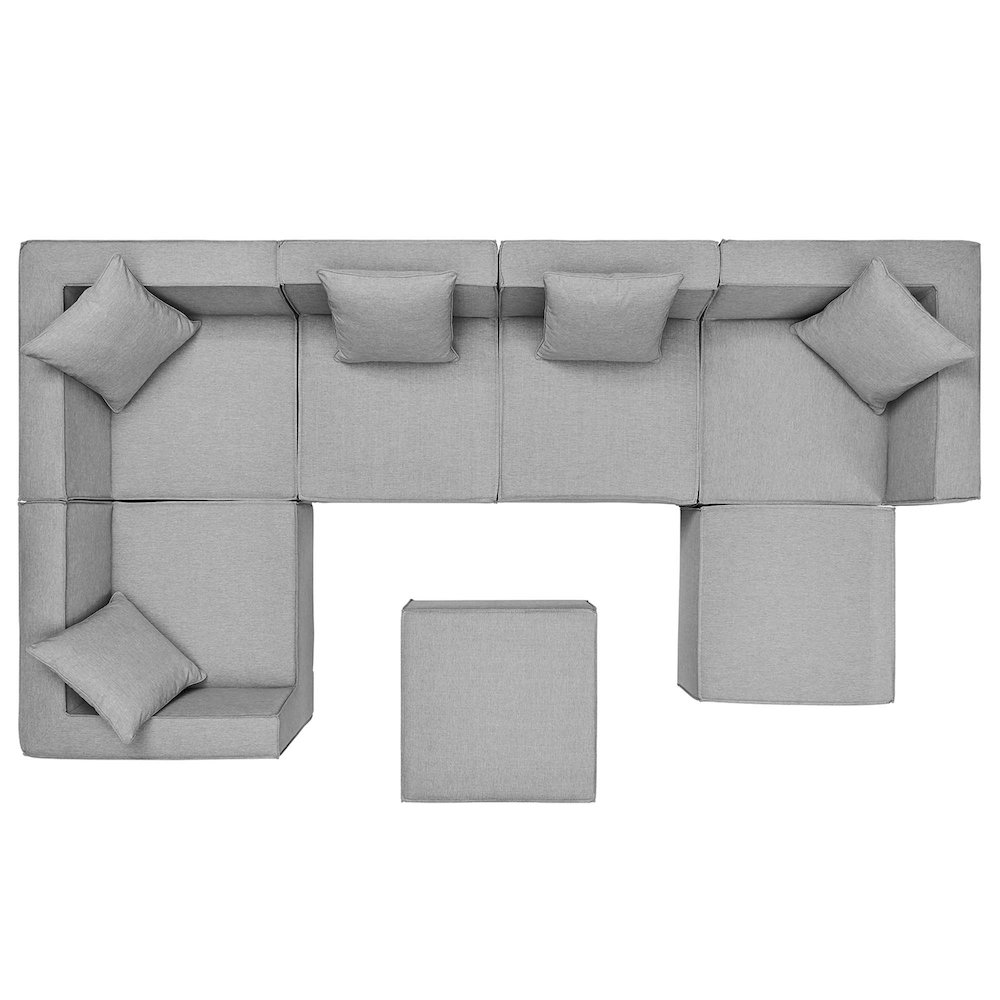 Saybrook 7-Piece Outdoor Patio Upholstered Sectional Sofa. Picture 2
