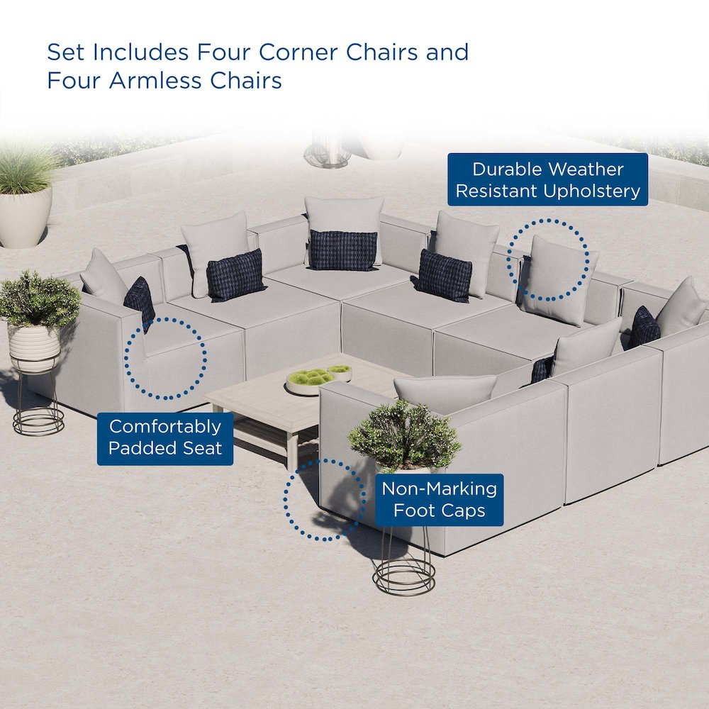 Saybrook 8-Piece Outdoor Patio Upholstered Sectional Sofa. Picture 10