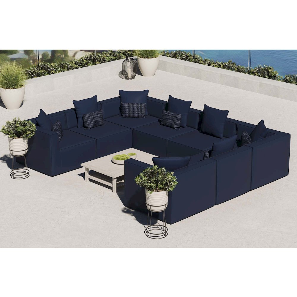 Saybrook 8-Piece Outdoor Patio Upholstered Sectional Sofa. Picture 9