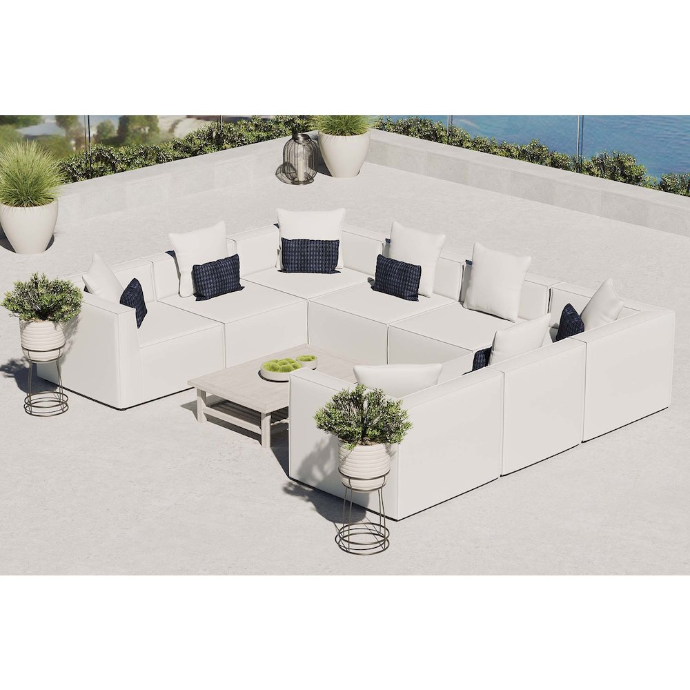 Saybrook 8-Piece Outdoor Patio Upholstered Sectional Sofa. Picture 9