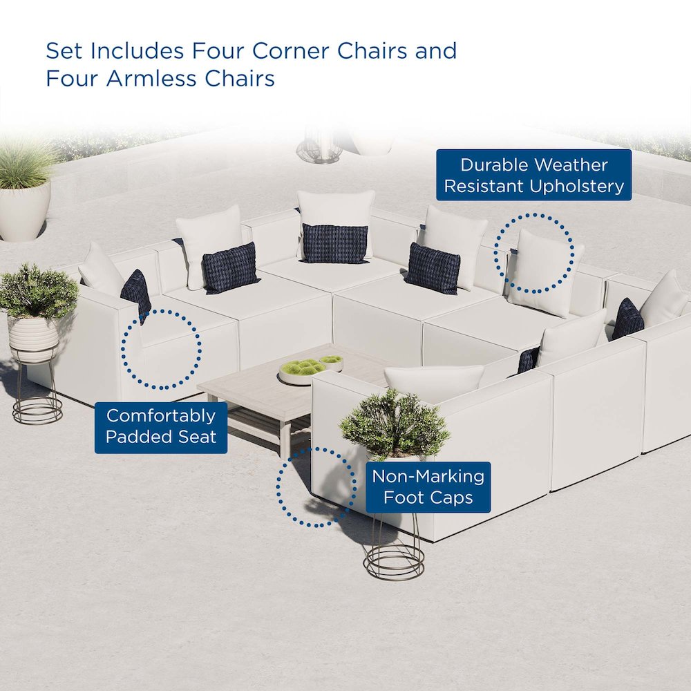 Saybrook 8-Piece Outdoor Patio Upholstered Sectional Sofa. Picture 10
