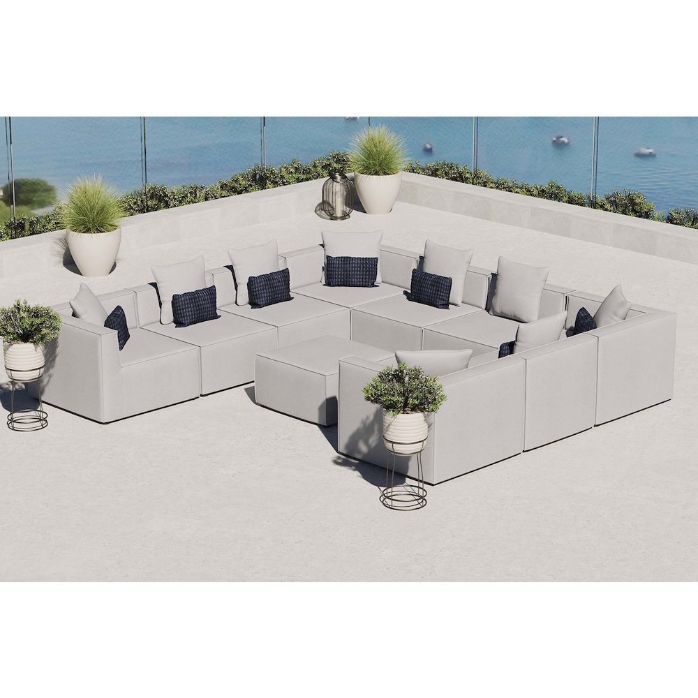 Saybrook 10-Piece Outdoor Patio Upholstered Sectional Sofa. Picture 11