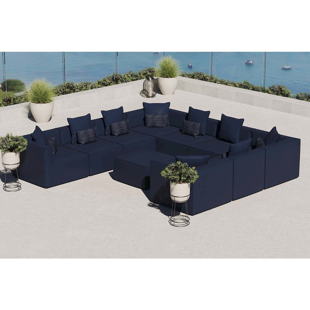 Saybrook 10-Piece Outdoor Patio Upholstered Sectional Sofa. Picture 11