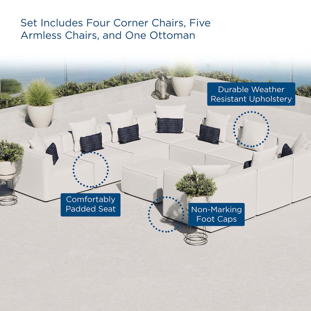 Saybrook 10-Piece Outdoor Patio Upholstered Sectional Sofa. Picture 12