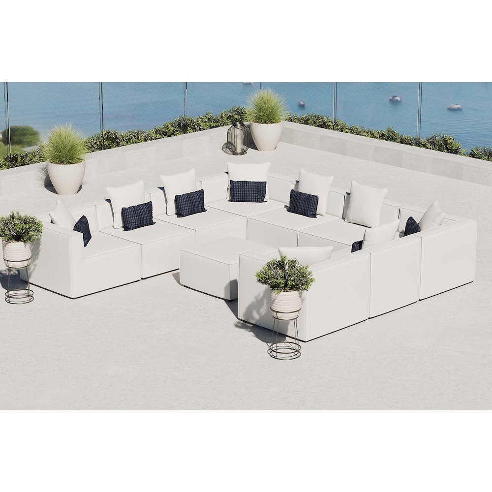 Saybrook 10-Piece Outdoor Patio Upholstered Sectional Sofa. Picture 11