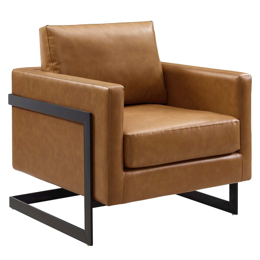 Posse Vegan Leather Accent Chair. Picture 1