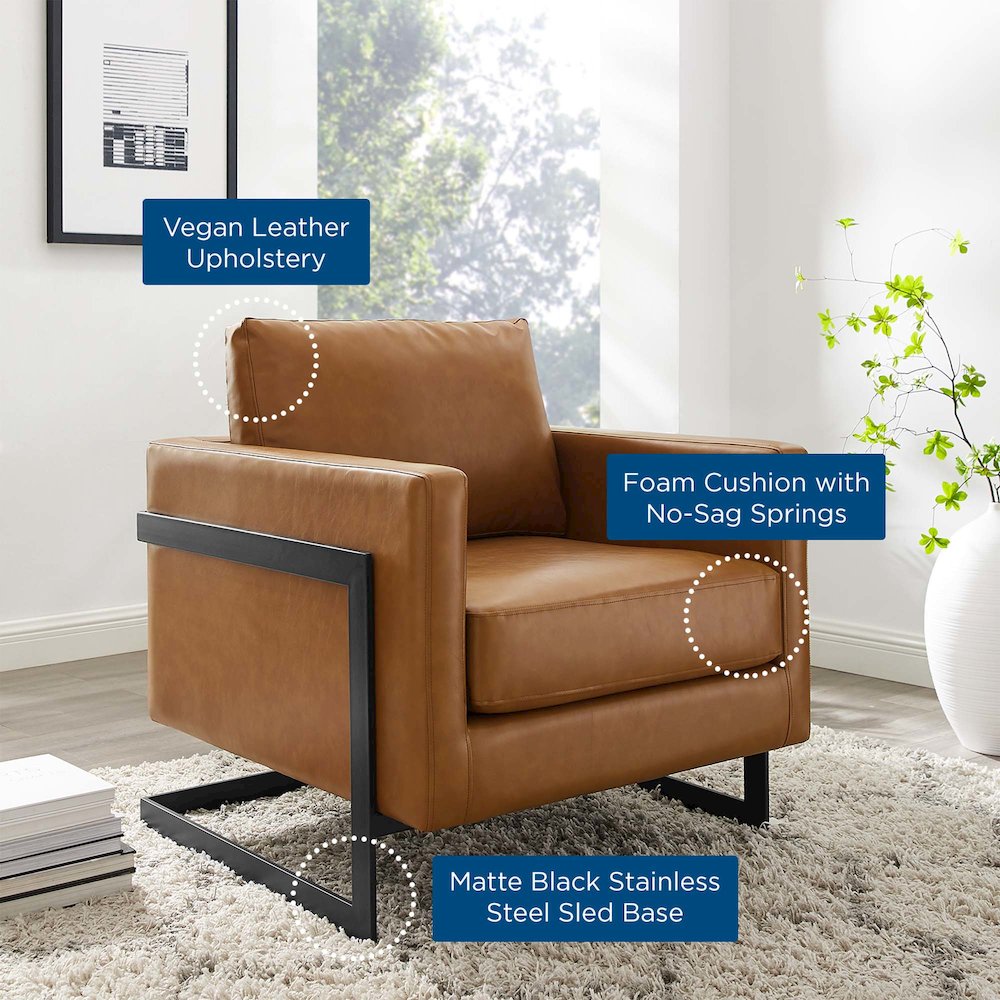 Posse Vegan Leather Accent Chair. Picture 7