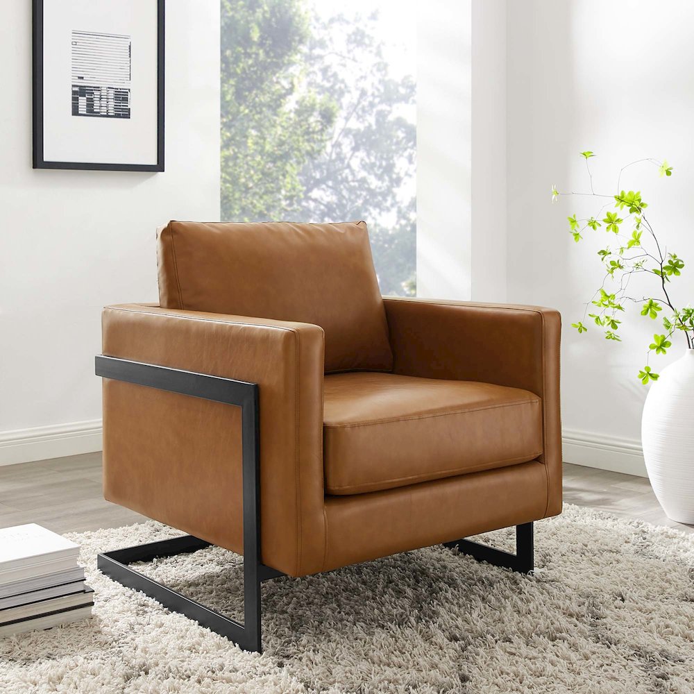 Posse Vegan Leather Accent Chair. Picture 6