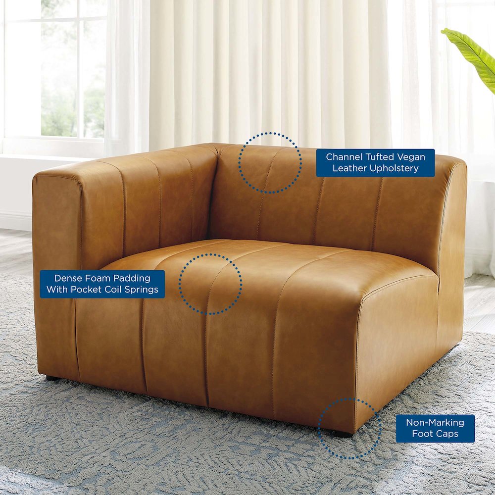Bartlett Vegan Leather Left-Arm Chair. Picture 8