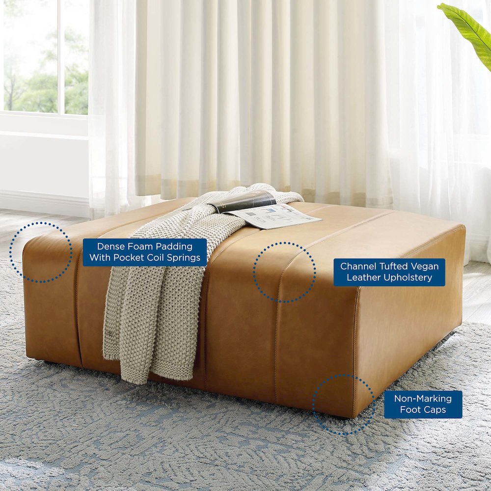 Bartlett Vegan Leather Ottoman. Picture 7