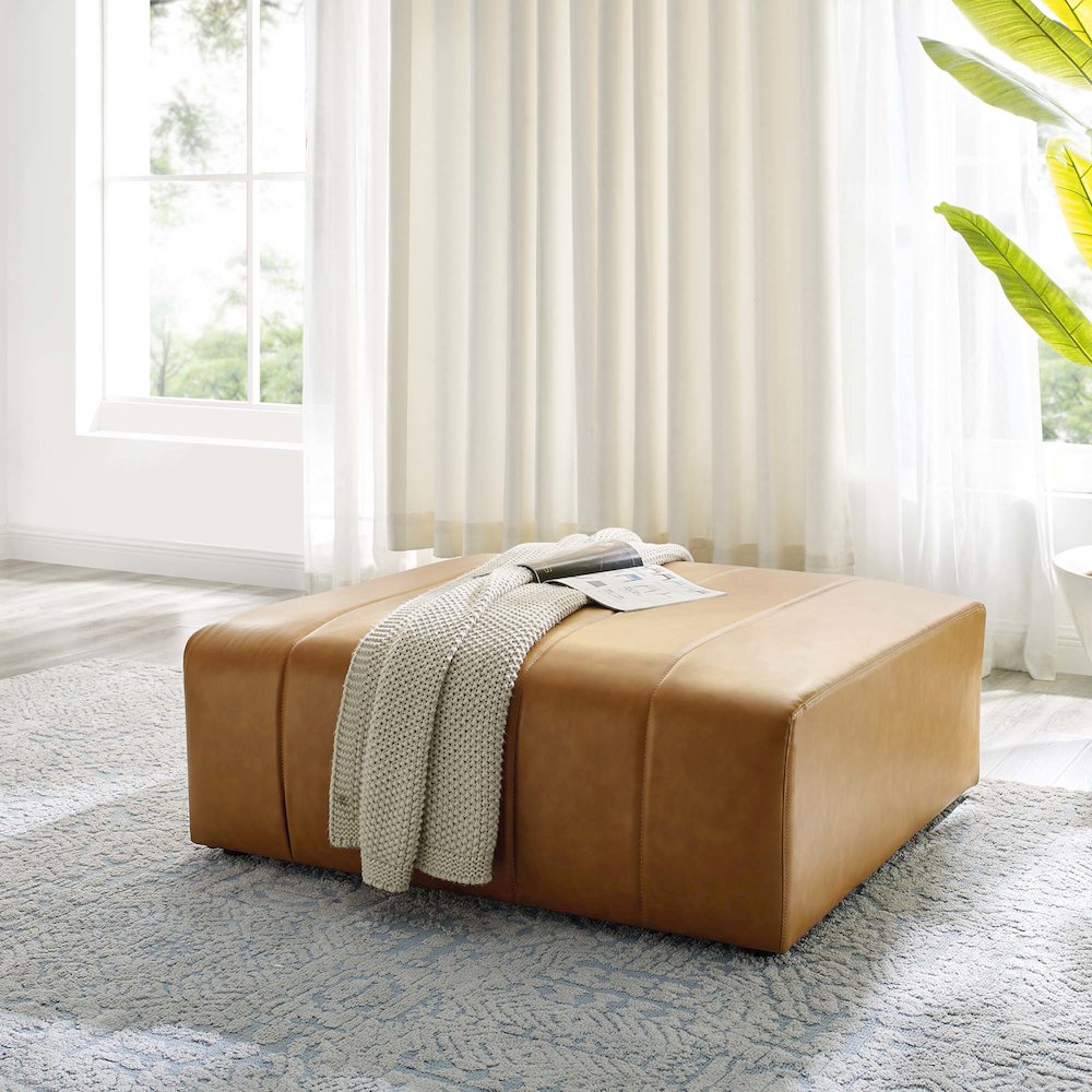 Bartlett Vegan Leather Ottoman. Picture 6