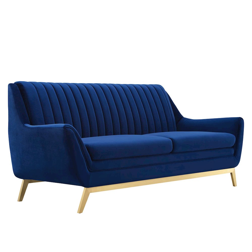 Winsome Channel Tufted Performance Velvet Sofa. Picture 1