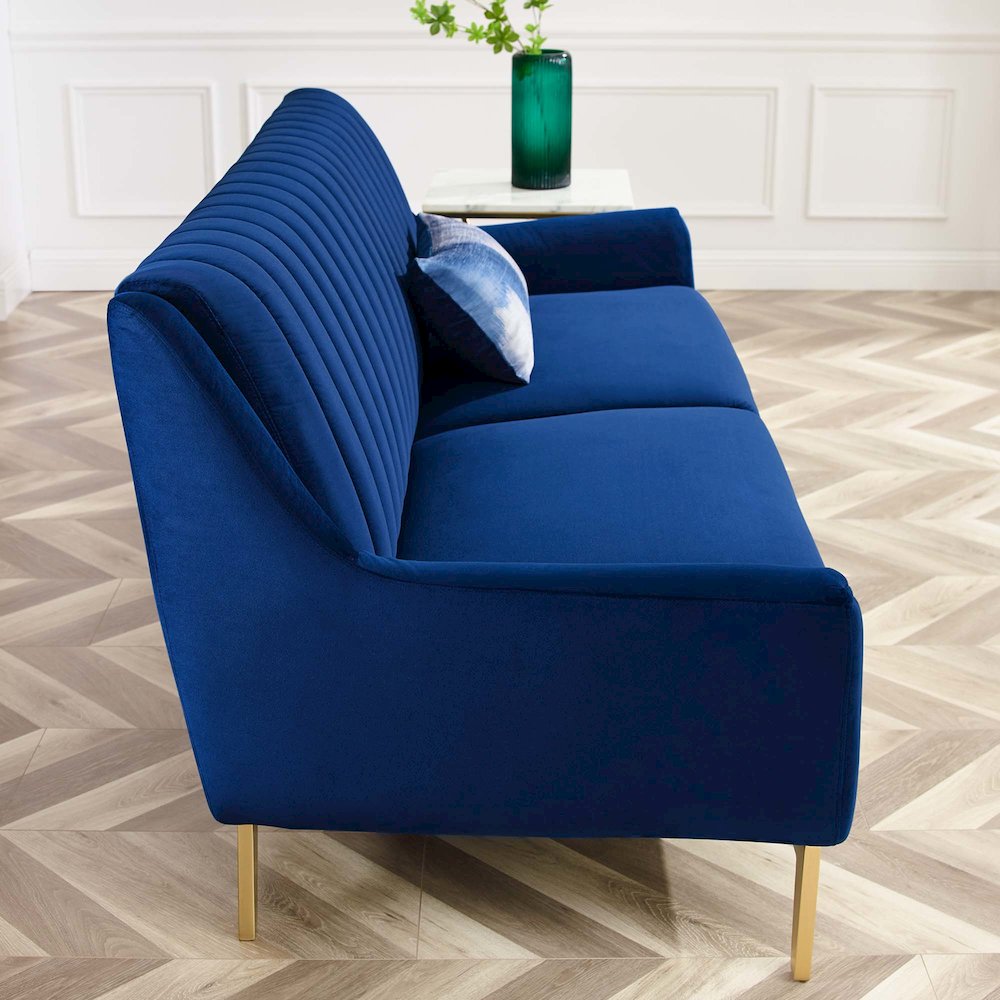 Winsome Channel Tufted Performance Velvet Sofa. Picture 7