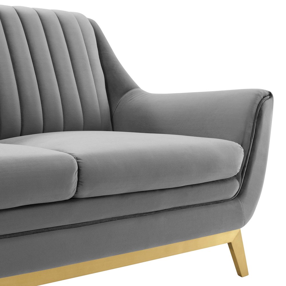 Winsome Channel Tufted Performance Velvet Loveseat. Picture 5