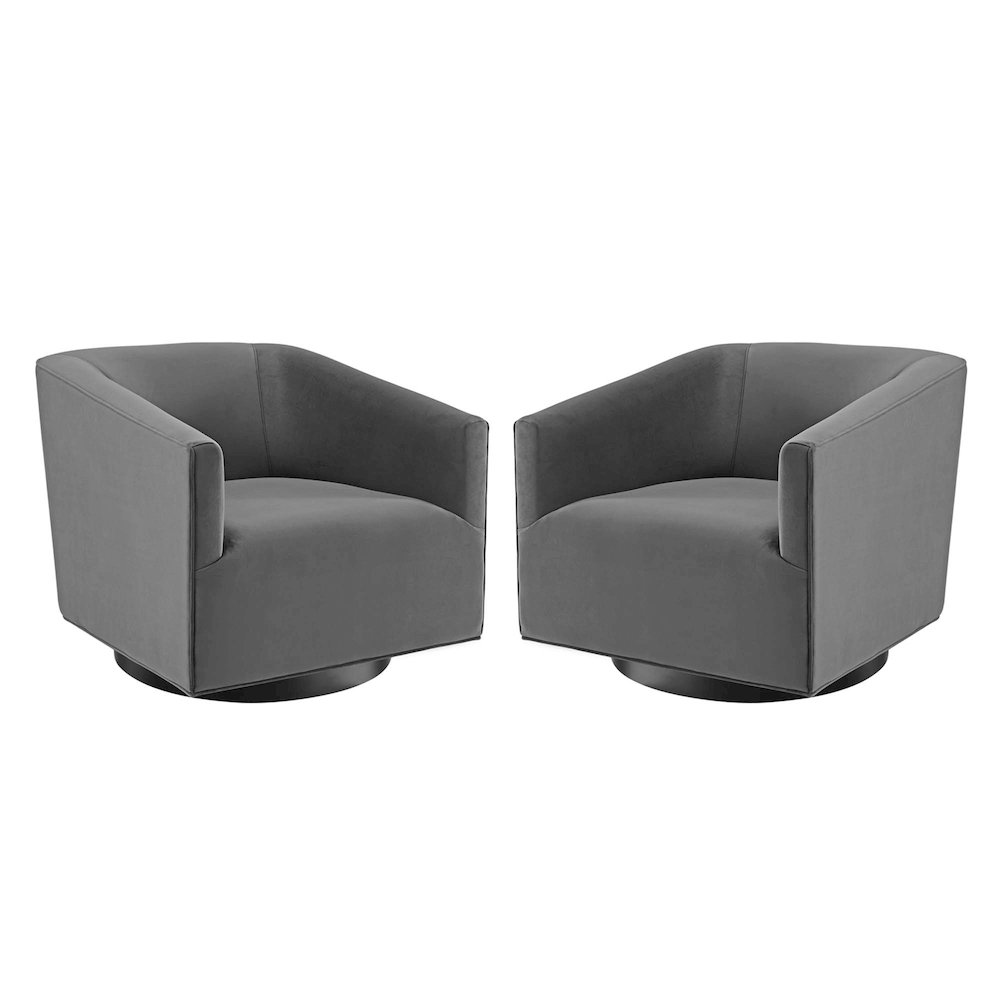 Twist Performance Velvet Swivel Chair Set of 2. Picture 1