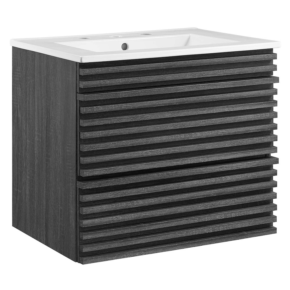 Render 24" Wall-Mount Bathroom Vanity. Picture 1