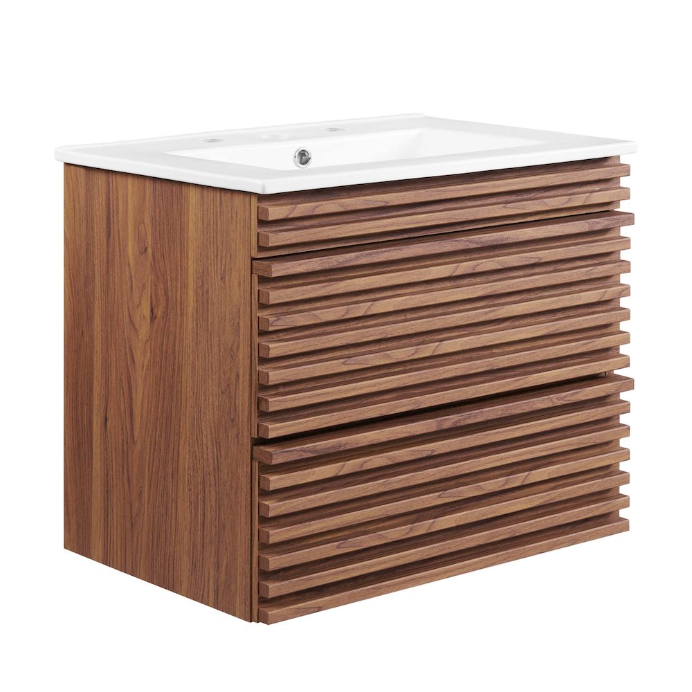 Render 24" Wall-Mount Bathroom Vanity. Picture 1