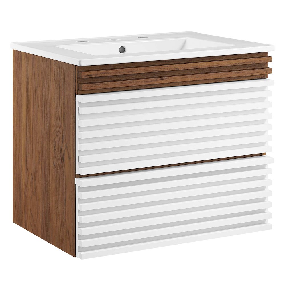Render 24" Wall-Mount Bathroom Vanity. Picture 1