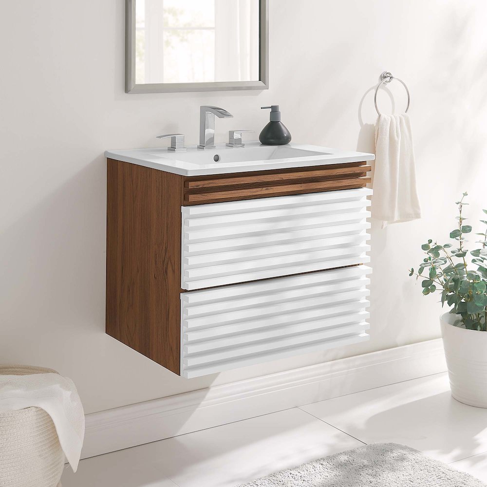 Render 24" Wall-Mount Bathroom Vanity. Picture 8