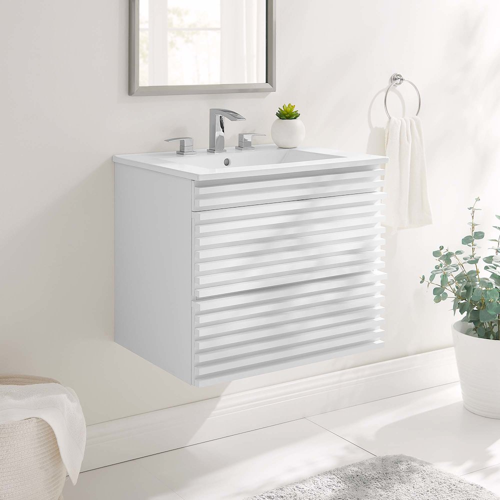 Render 24" Wall-Mount Bathroom Vanity. Picture 8