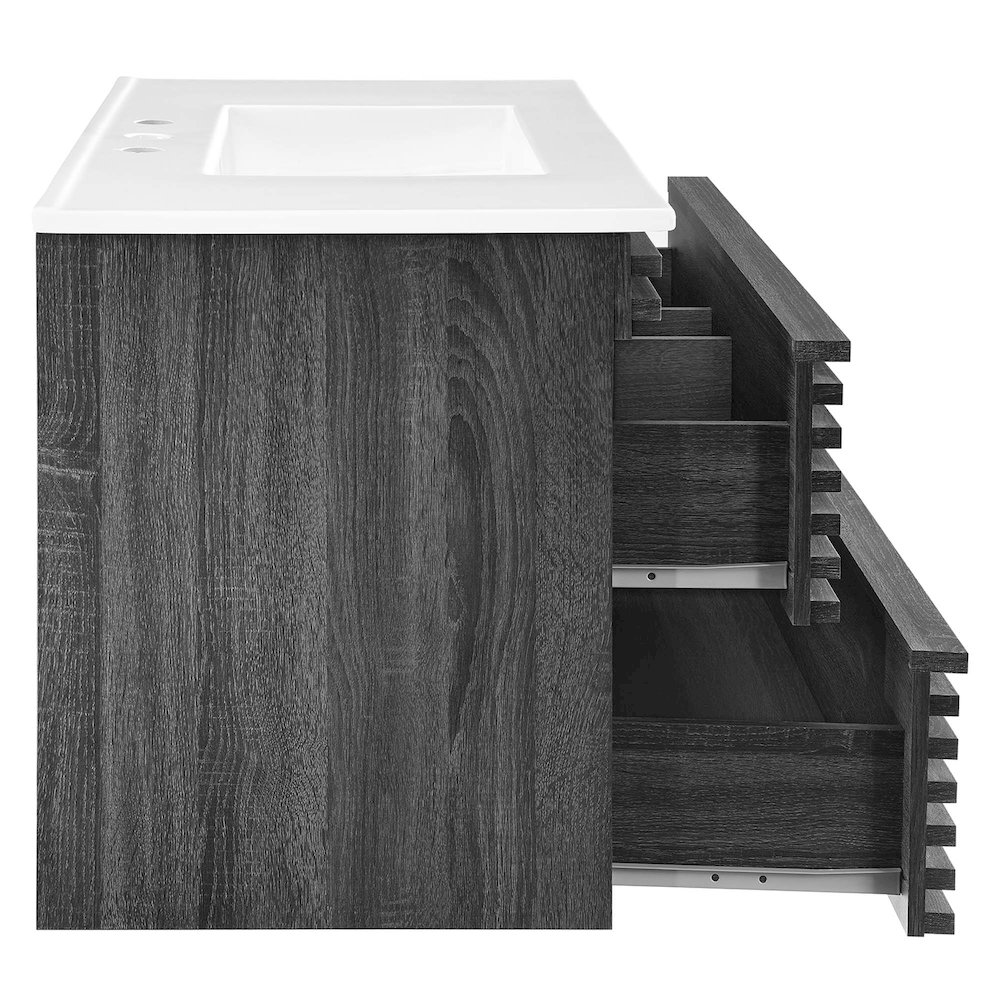 Render 36" Wall-Mount Bathroom Vanity. Picture 5
