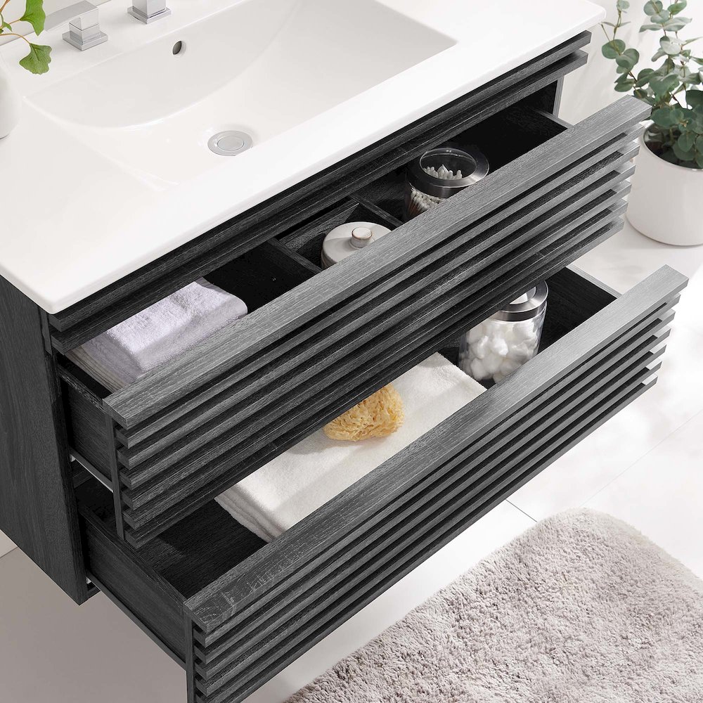 Render 36" Wall-Mount Bathroom Vanity. Picture 9