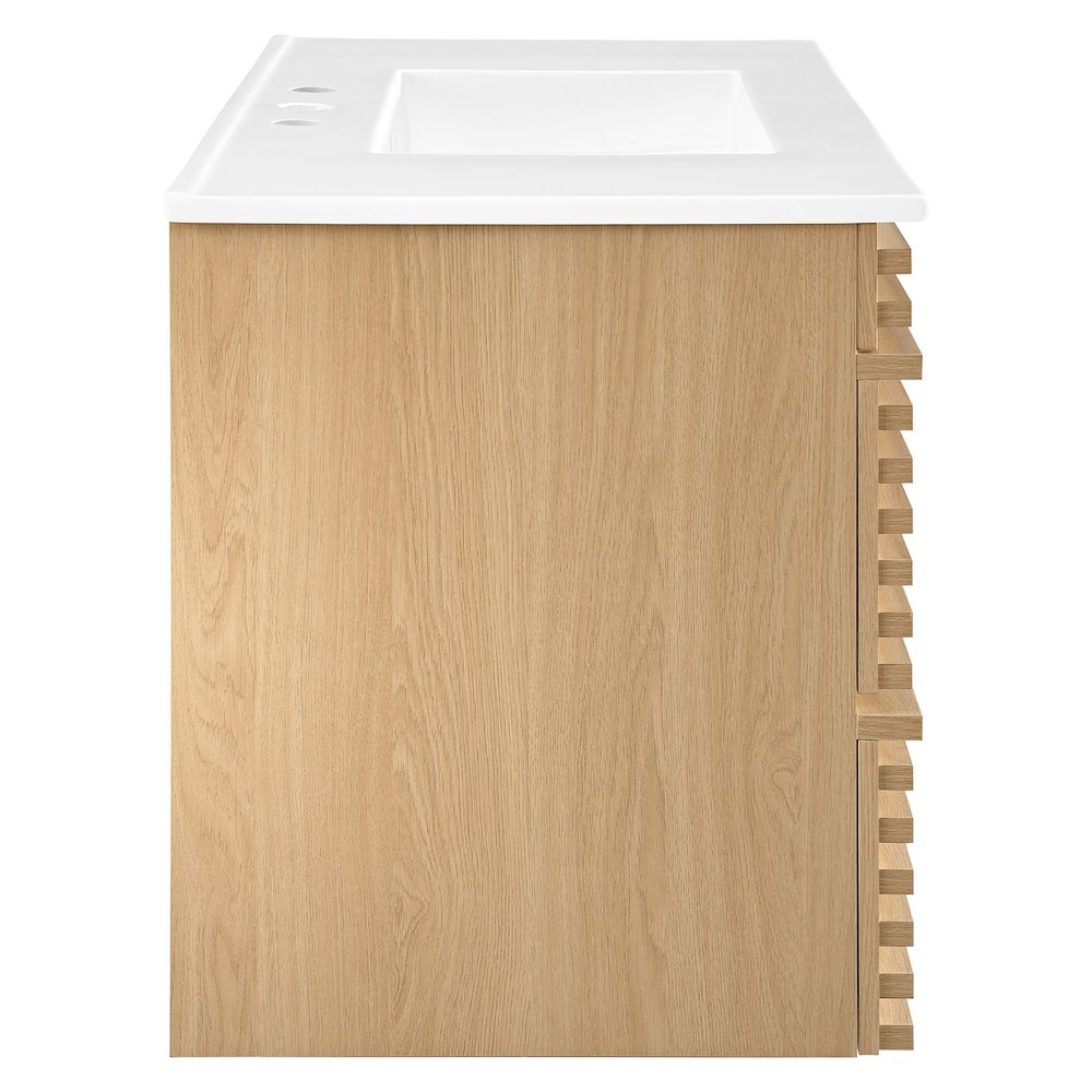 Render 36" Wall-Mount Bathroom Vanity. Picture 4