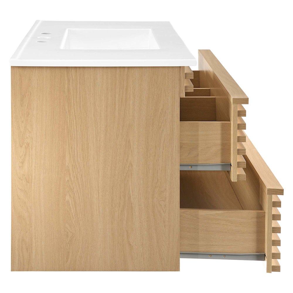 Render 36" Wall-Mount Bathroom Vanity. Picture 5