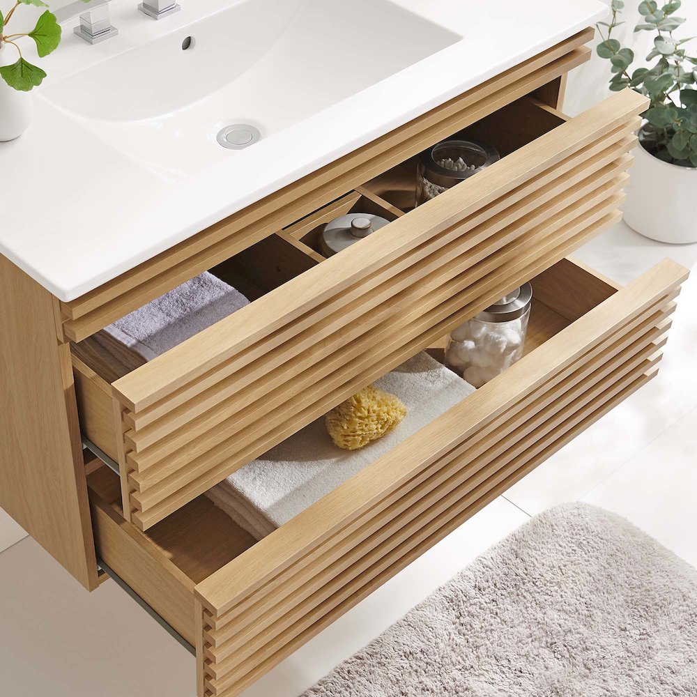 Render 36" Wall-Mount Bathroom Vanity. Picture 9