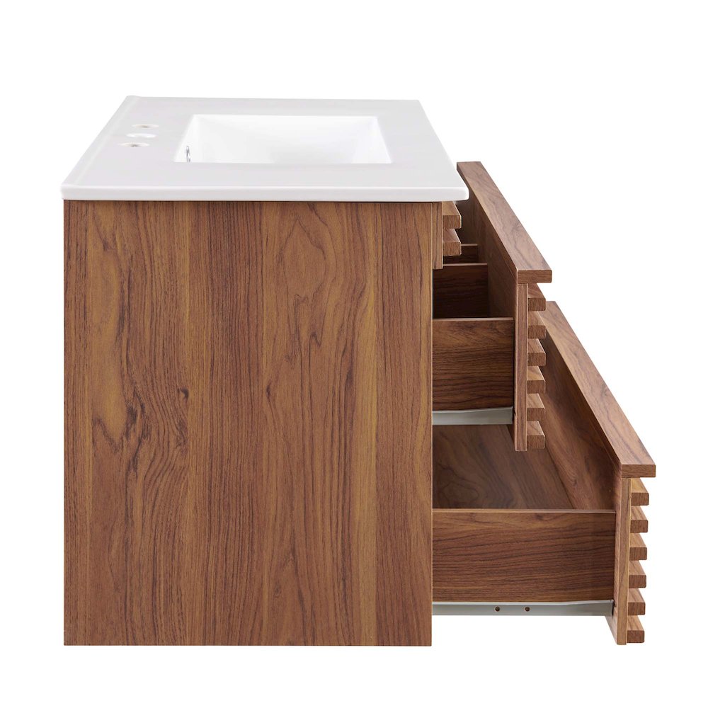 Render 36" Wall-Mount Bathroom Vanity. Picture 2