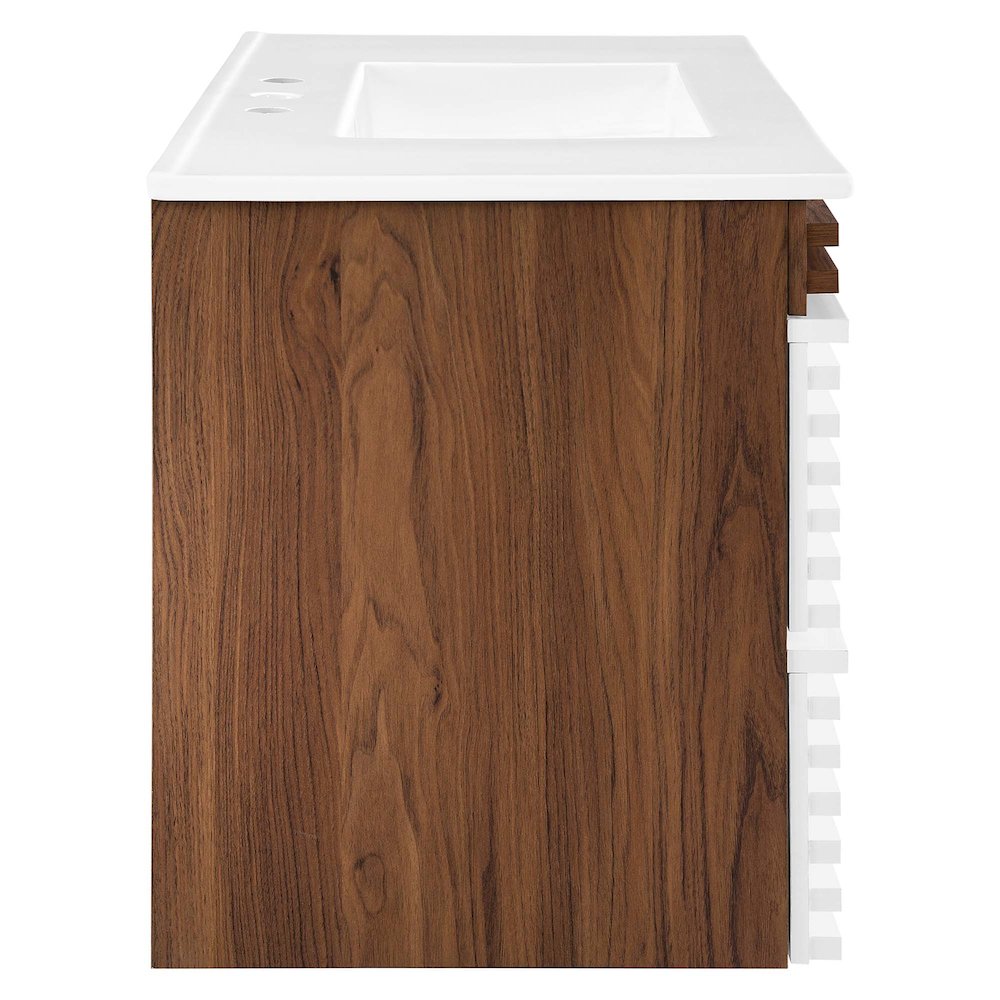 Render 36" Wall-Mount Bathroom Vanity. Picture 4