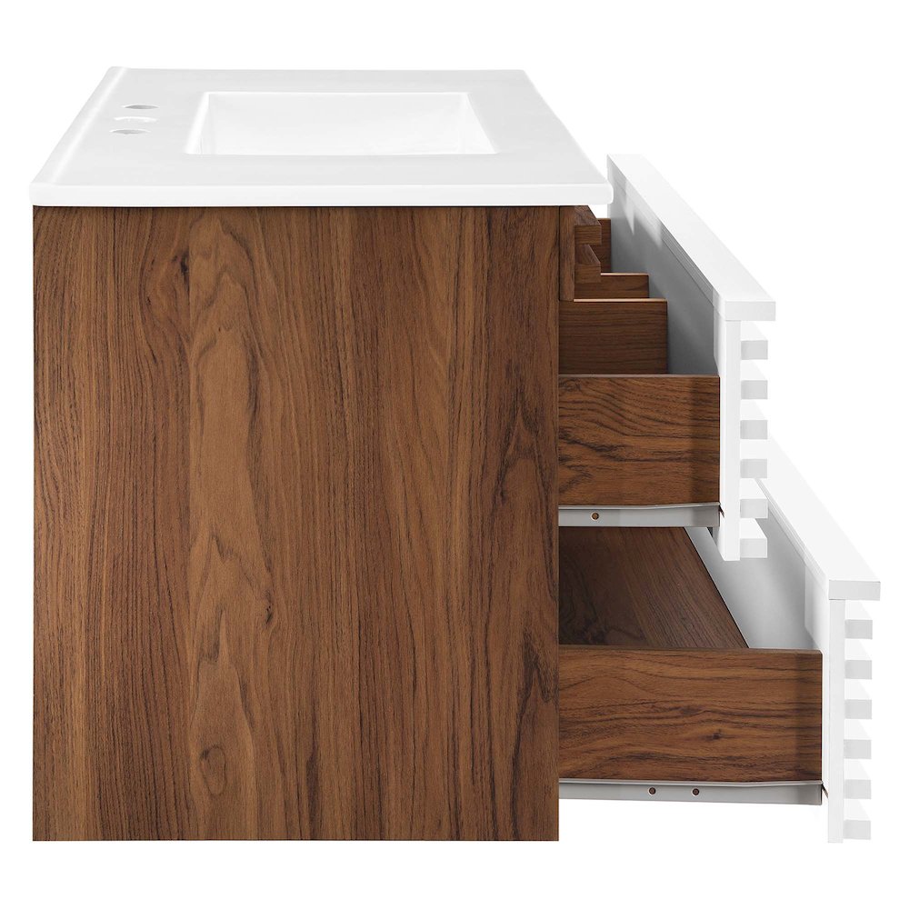 Render 36" Wall-Mount Bathroom Vanity. Picture 5