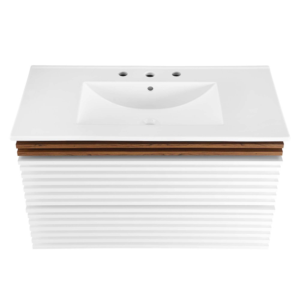 Render 36" Wall-Mount Bathroom Vanity. Picture 6