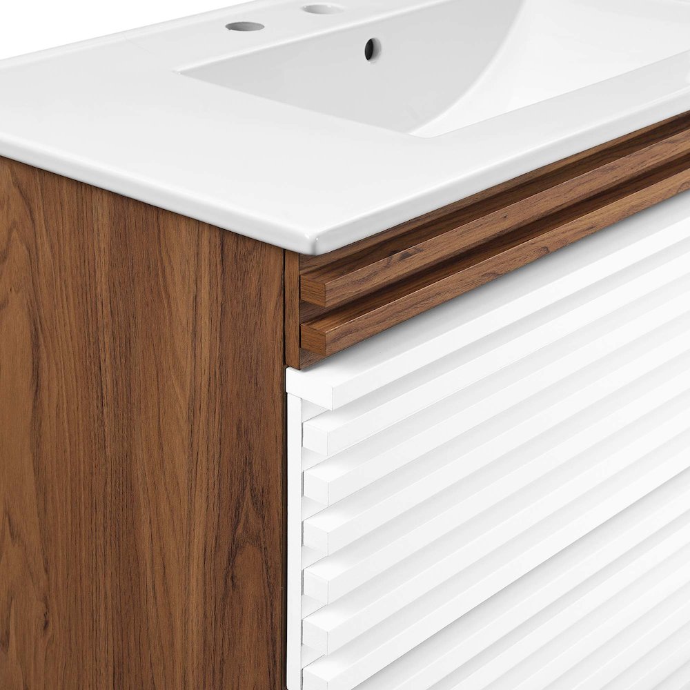 Render 36" Wall-Mount Bathroom Vanity. Picture 7
