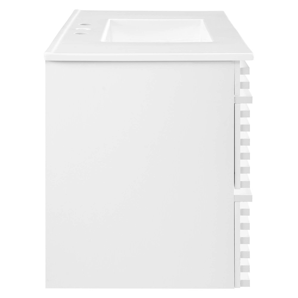 Render 36" Wall-Mount Bathroom Vanity. Picture 4