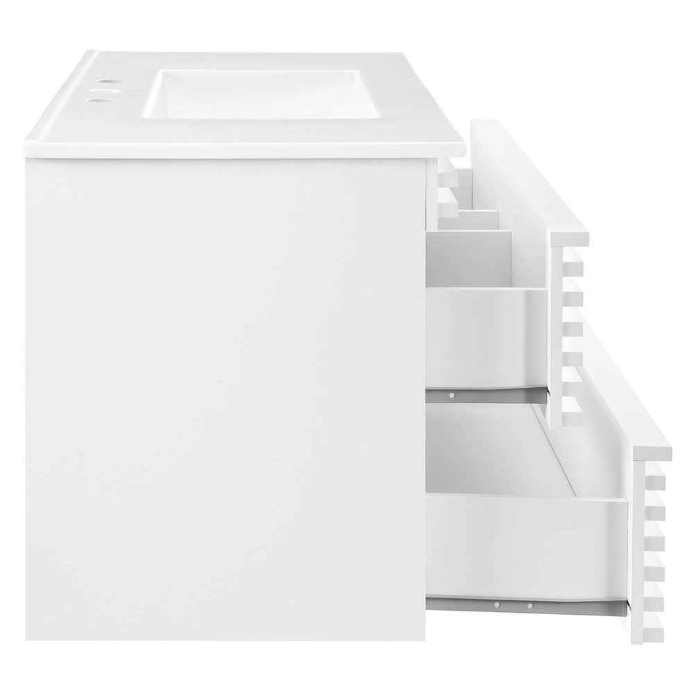 Render 36" Wall-Mount Bathroom Vanity. Picture 5
