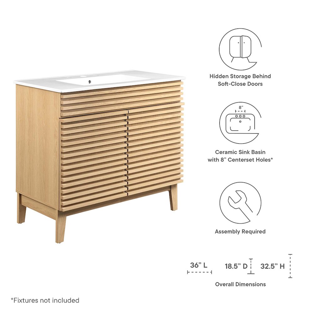 Render 36" Bathroom Vanity. Picture 2