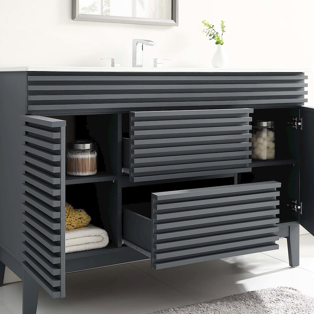 Render 48" Single Sink Bathroom Vanity. Picture 11