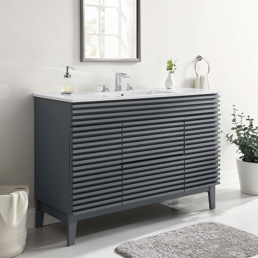 Render 48" Single Sink Bathroom Vanity. Picture 10