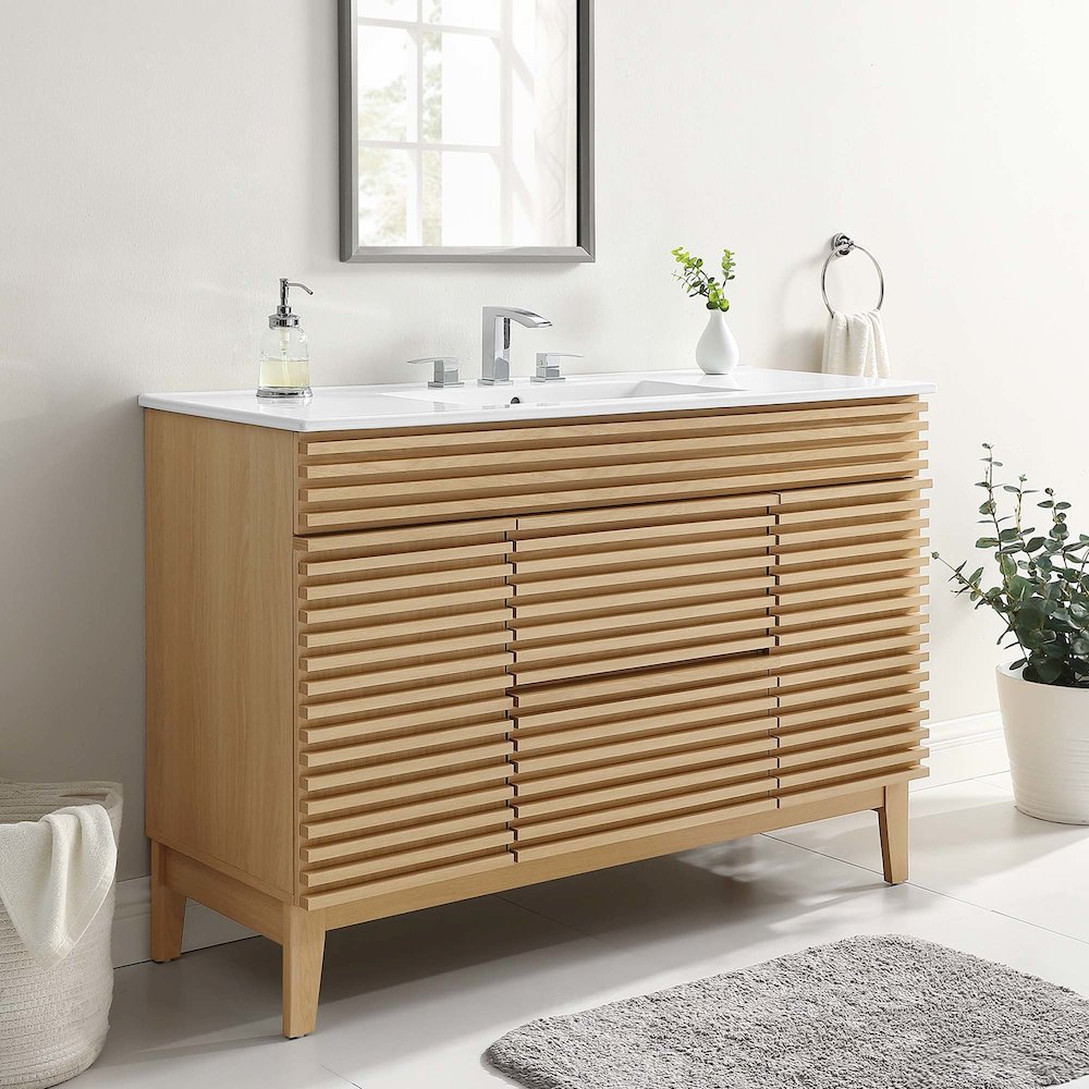 Render 48" Single Sink Bathroom Vanity. Picture 10